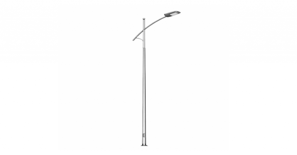 Cột đèn cao áp bằng thép mạ kẽm nhúng nóng, lắp đèn LED chiếu sáng đường phố