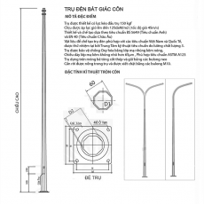 cột đèn cao áp bát giác chiều cao từ 6m-12m
